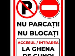 Nu parcati nu blocati accesul si intrarea la ghena si gunoi